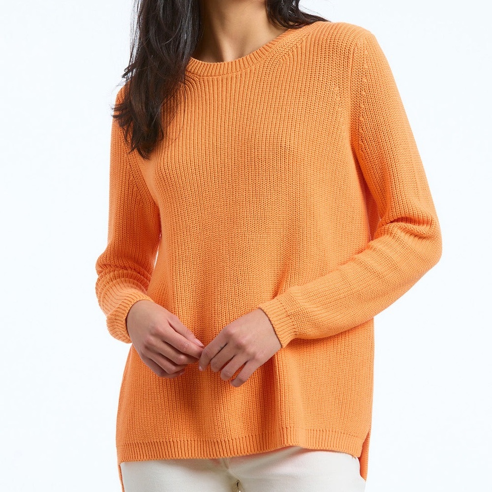 525 America The Emma: Crewneck Shaker Stitch Sweater Sorbet color